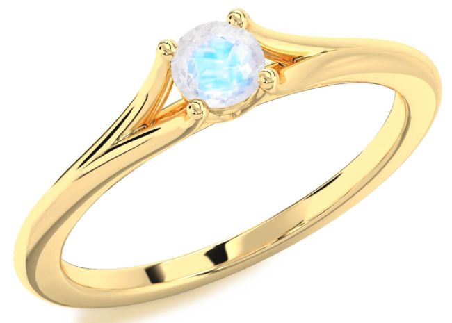 Moonstone Gold Round Promise Ring