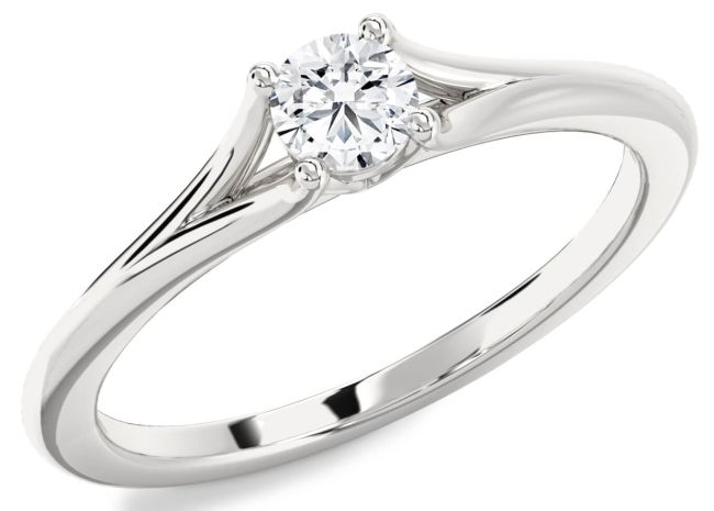 Diamond Platinum Round Promise Ring