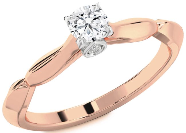 Diamond White Rose Gold Round Promise Ring