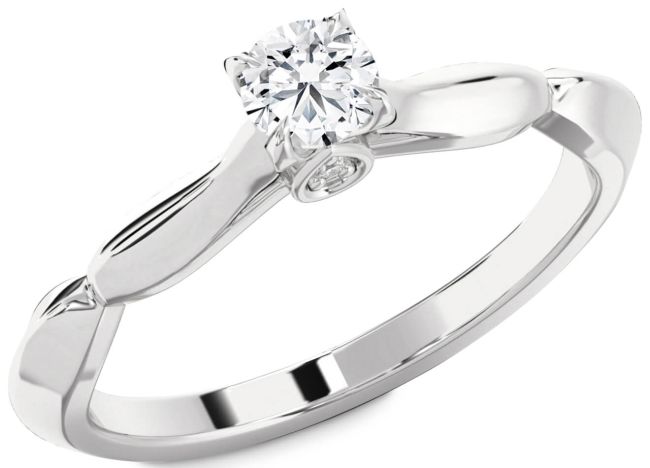 Diamond Platinum Round Promise Ring