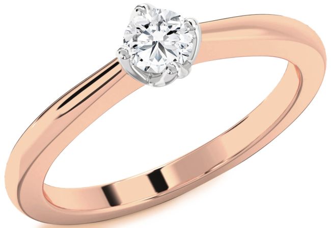 Diamond Platinum & Rose Gold Round Promise Ring