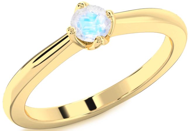 Moonstone Gold Round Promise Ring