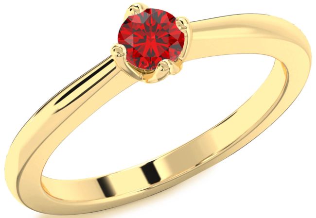Ruby Gold Round Promise Ring