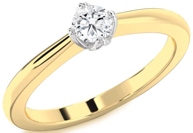 Diamond Platinum & Yellow Gold Round Promise Ring