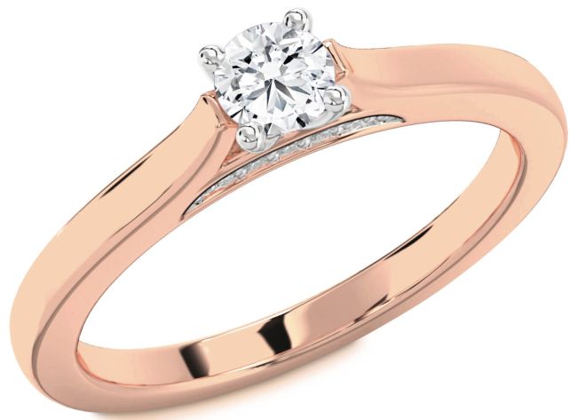 Diamond White Rose Gold Round Promise Ring