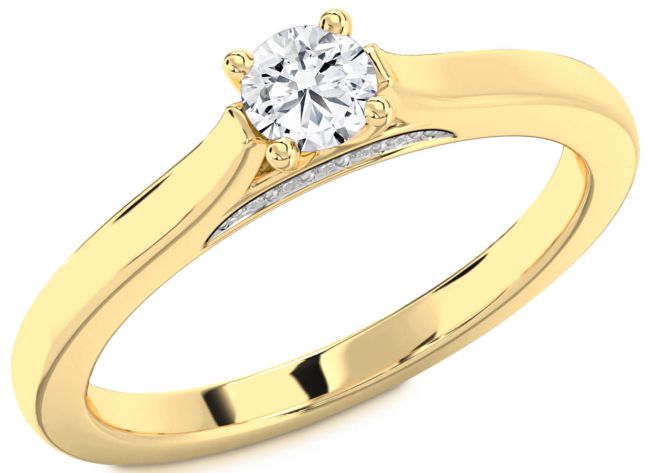Diamond Gold Round Promise Ring