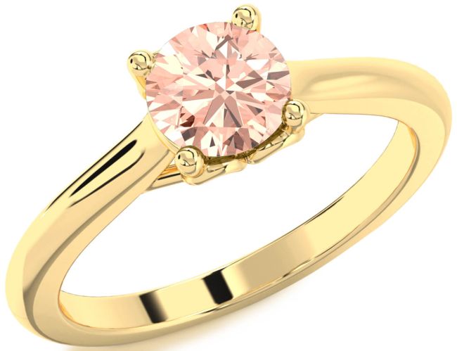 Morganite Gold Round Solitaire Engagement Ring
