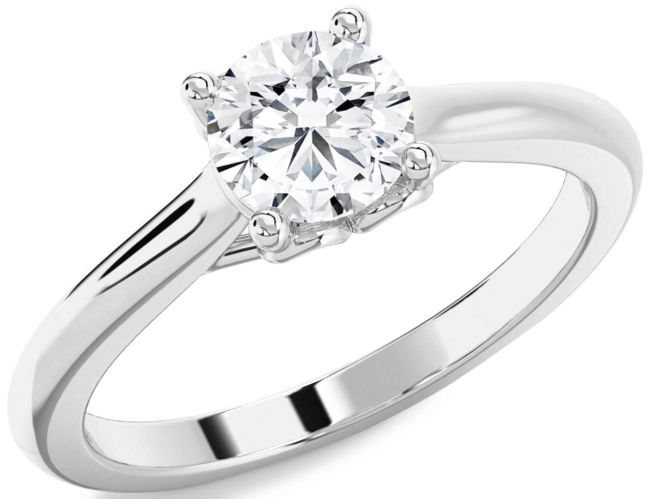 Diamond White Gold Round Solitaire Engagement Ring
