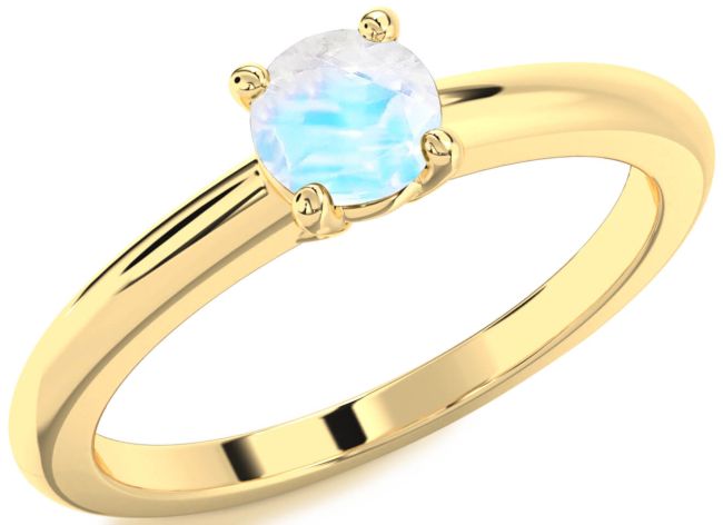 Moonstone Gold Round Solitaire Engagement Ring