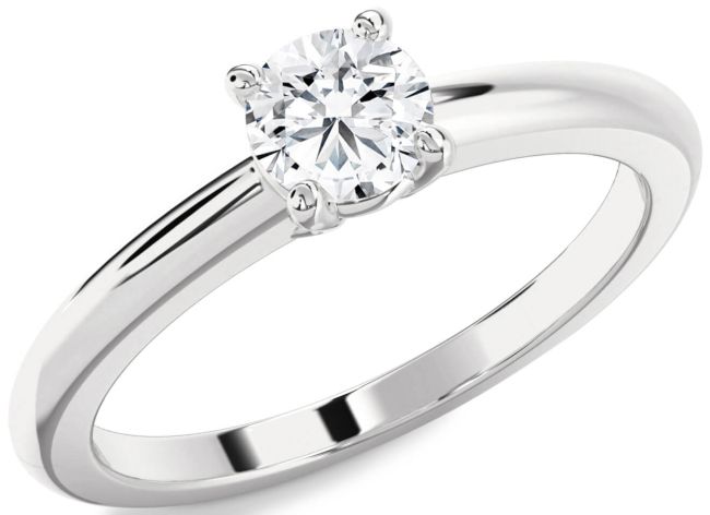 Diamond White Gold Round Solitaire Engagement Ring