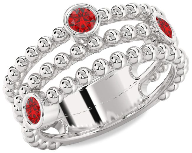 Ruby Platinum Dot Ring