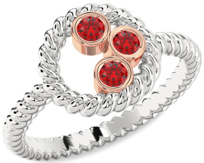 Ruby Platinum & Rose Gold Circle Ring
