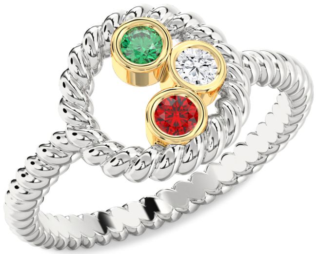 Silver & 10K gold Circle Ring