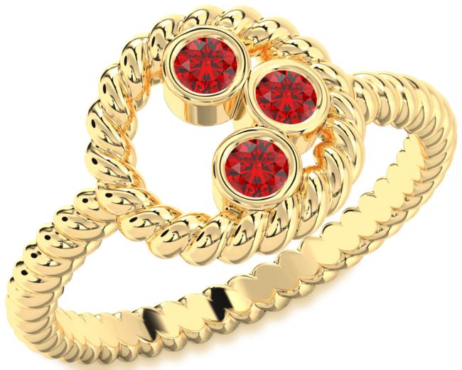 Ruby Gold Circle Ring