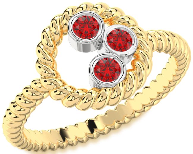 Ruby Platinum & Yellow Gold Circle Ring