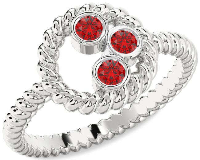 Ruby White Gold Circle Ring