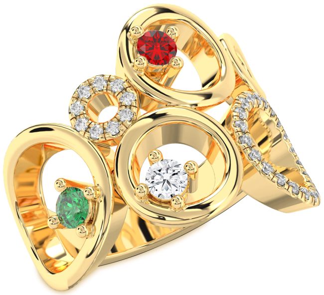 Diamond Gold Circle Ring