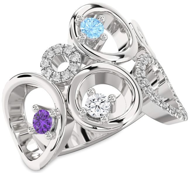 Diamond Platinum Circle Ring