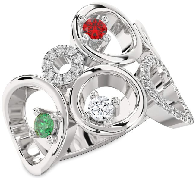 Diamond Platinum Circle Ring