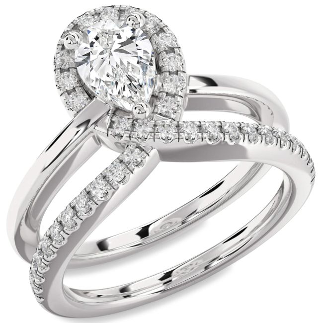 Diamond White Gold Pear Promise Ring