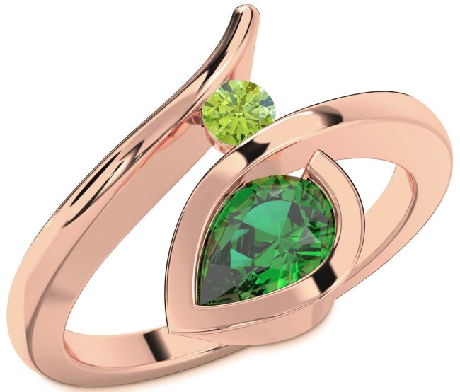 Rose Gold Pear Two Stone Promise Ring