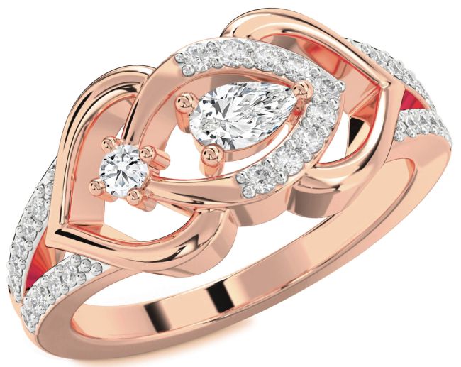 Diamond Rose Gold Heart Promise Ring