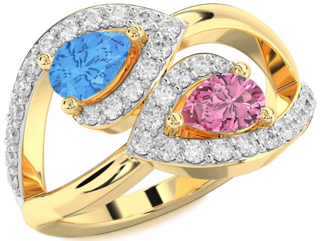 Diamond Gold Pear Two Stone Promise Ring