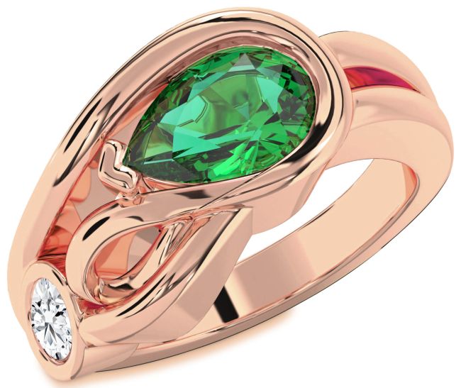 Rose Gold Pear Two Stone Promise Ring