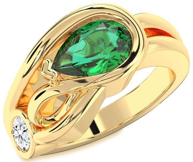 Gold Pear Two Stone Promise Ring