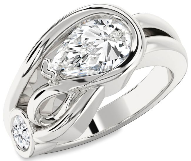 Diamond White Gold Pear Two Stone Ring