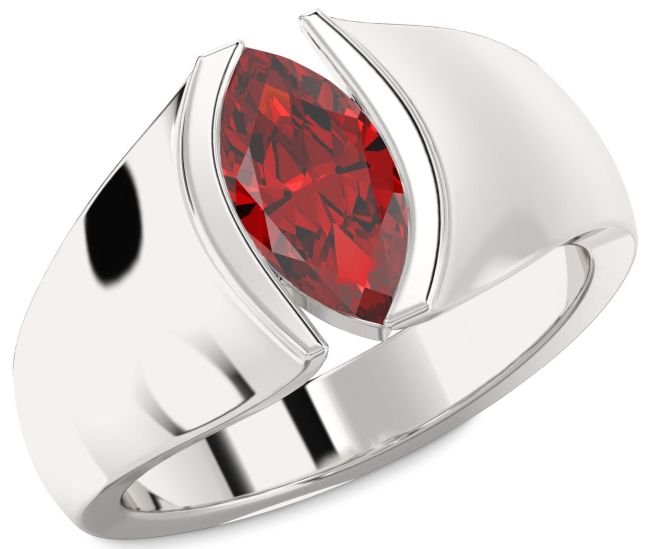 Ruby Platinum Marquise Solitaire Engagement Ring