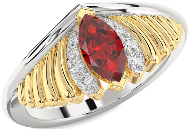 Diamond Ruby Gold Silver Evil Eye Ring
