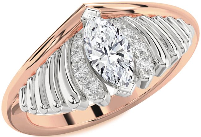 Diamond Rose Gold Silver Evil Eye Ring
