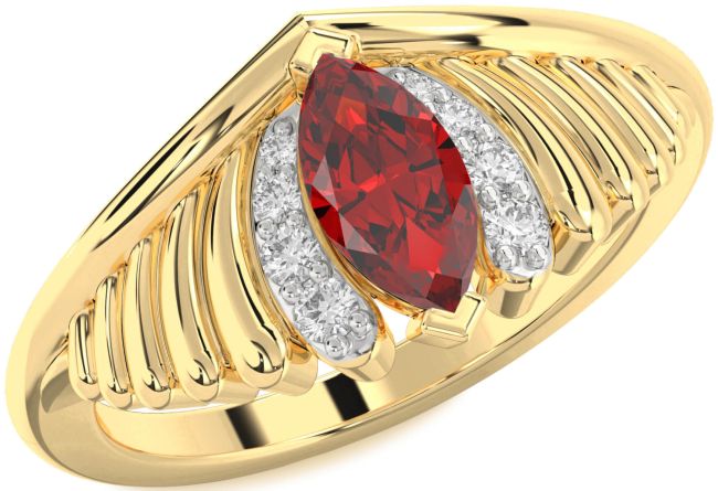 Diamond Ruby Gold Evil Eye Ring