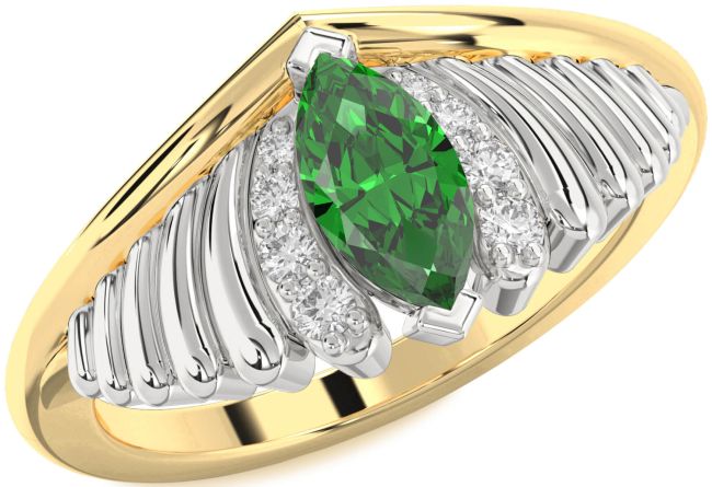 Diamond Emerald Gold Silver Evil Eye Ring