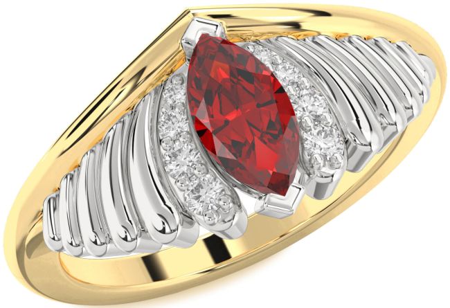 Diamond Ruby Gold Silver Evil Eye Ring