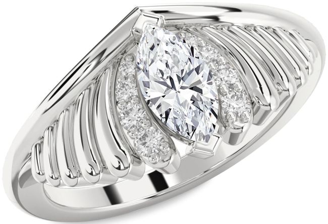 Diamond Silver Evil Eye Ring