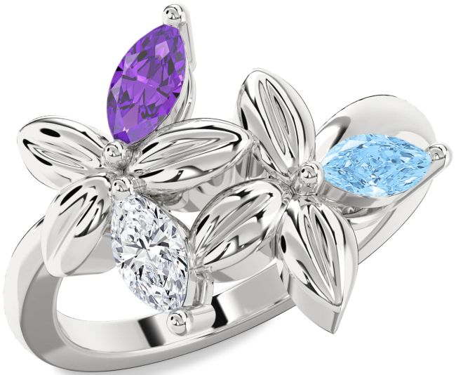 White Gold Flower Ring