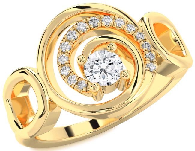 Diamond Gold Circle Ring