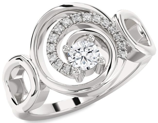 Diamond Platinum Circle Ring