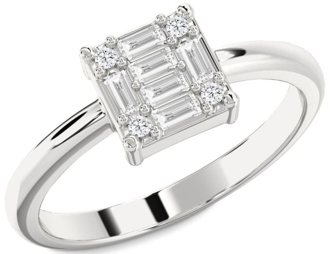 Diamond White Gold Baguette Promise Ring