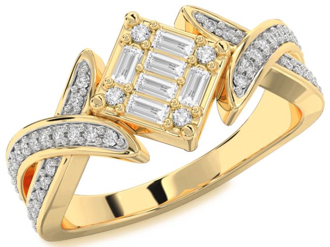 Diamond Gold Baguette Promise Ring