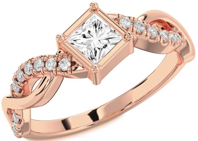 Diamond Rose Gold Princess Promise Ring