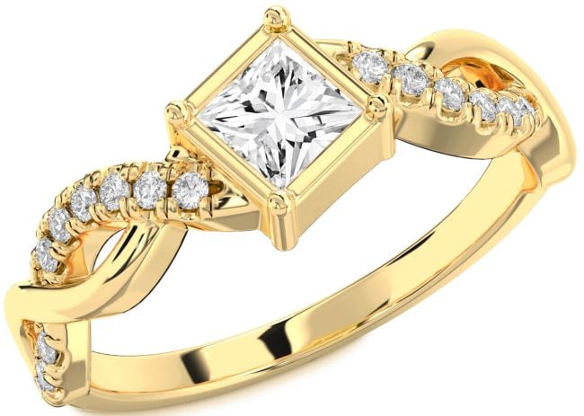 Diamond Gold Princess Promise Ring