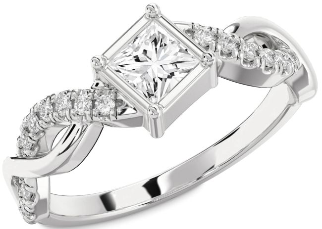 Lab Diamond Silver Princess Promise Ring