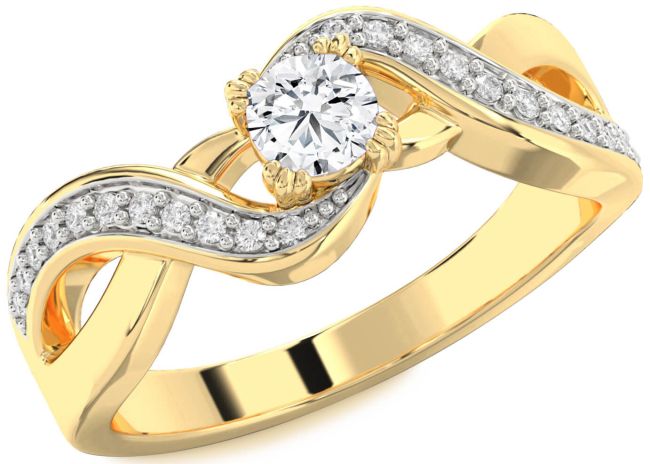 Diamond Gold Silver Infinity Round Promise Ring