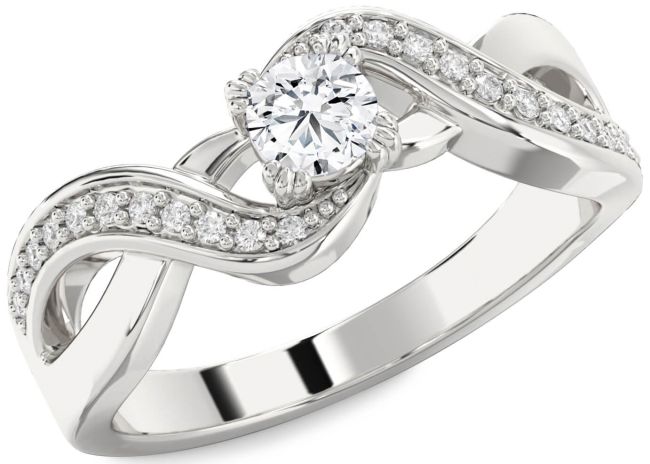 Diamond Platinum Infinity Round Promise Ring