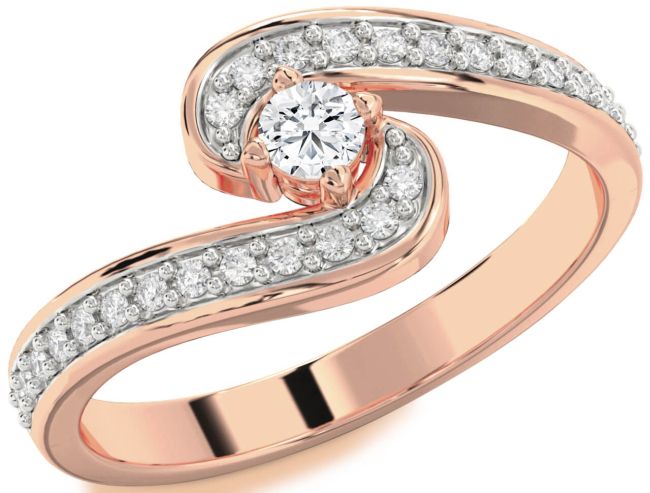 Diamond Rose Gold Round Pave Promise Ring