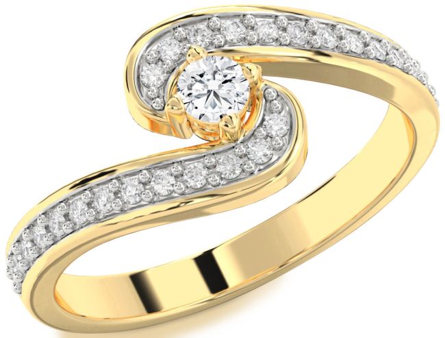 Diamond Gold Round Pave Promise Ring