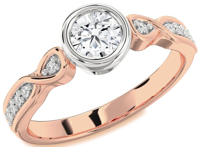 Diamond White Rose Gold Round Solitaire Engagement Ring